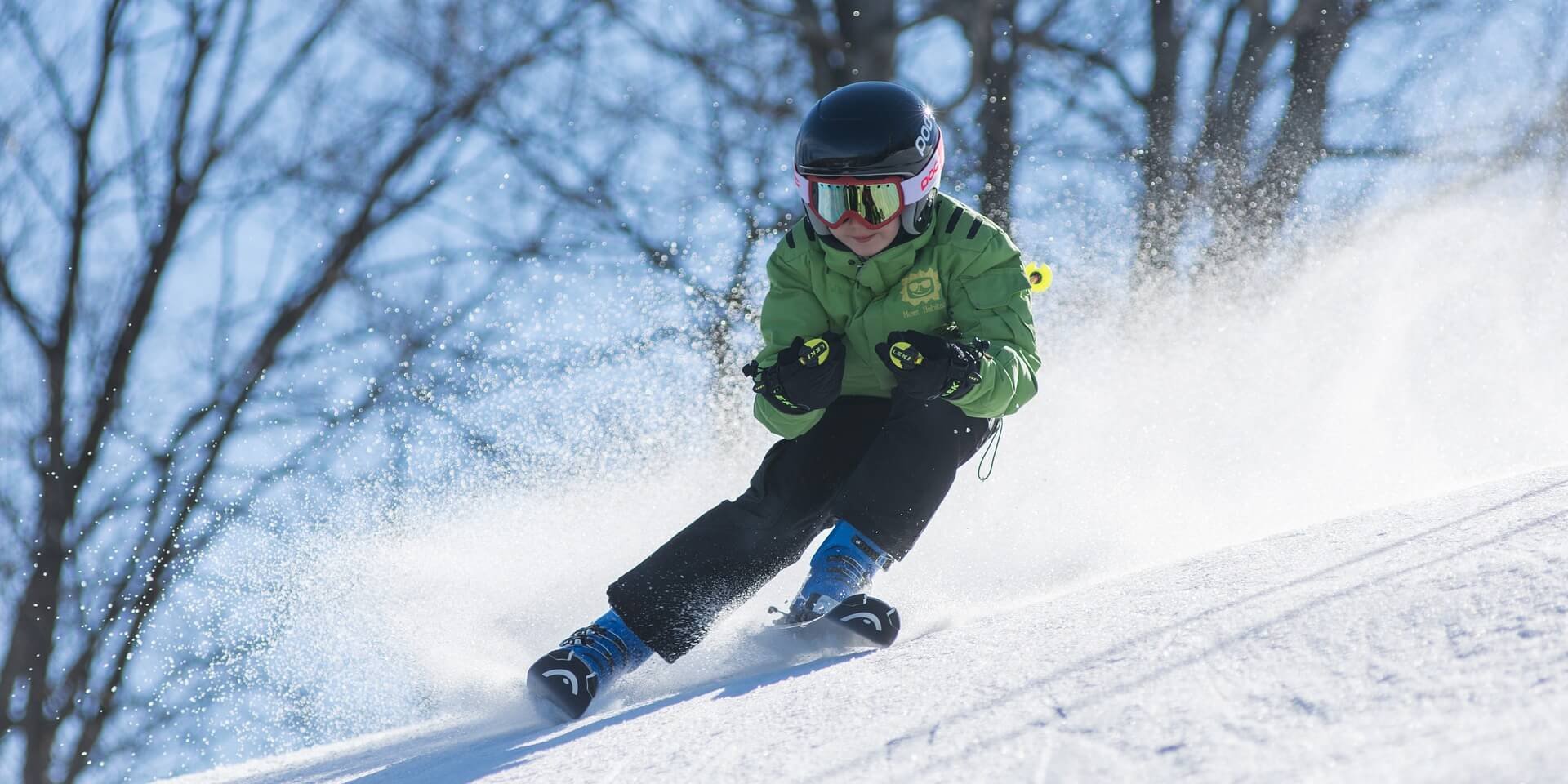 Boy Skiing