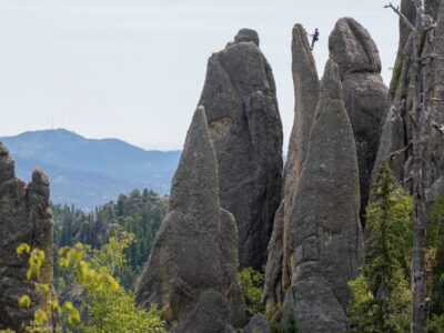 Rock climbing in the Needles