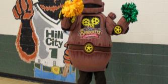 Sprockets Sprockets mascot visits Hill City High School.