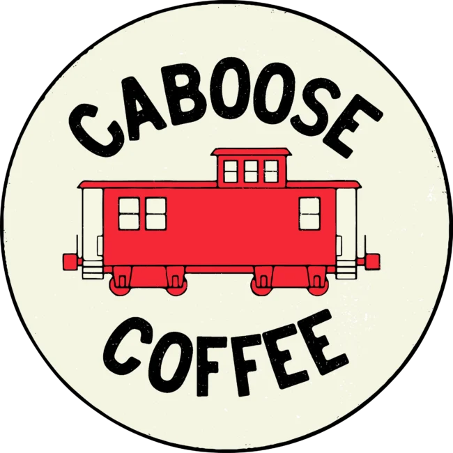 Caboose Coffee logo with red boxcar from Train.